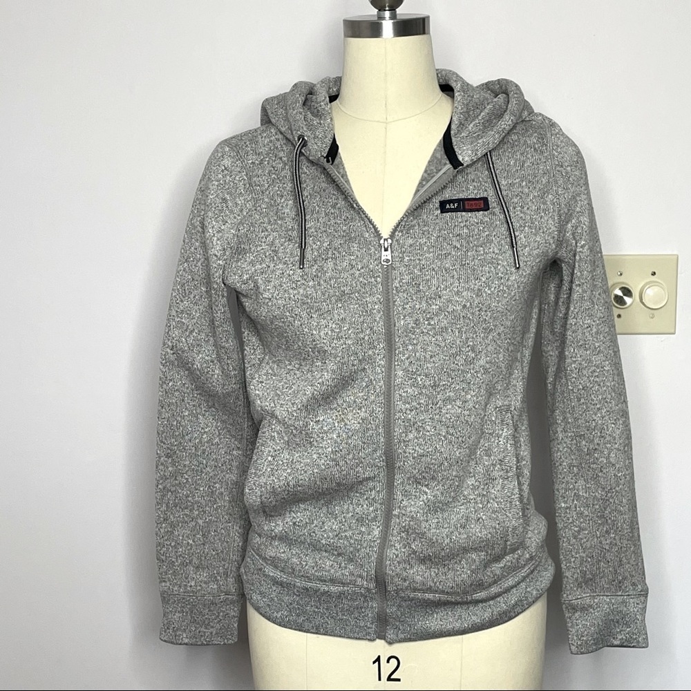 Abercrombie & Fitch Oversized Zip Hoodie Gray